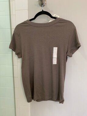 A New Day Women's Slim Fit Short Sleeve Ribbed Casual Top Size Large